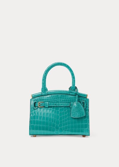 Bolsos De Mano Ralph Lauren Mujer Turquesa - Alligator Mini RL50 - KLXZW9186